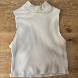 Reformation Beige Ribbed Sleeveless Top